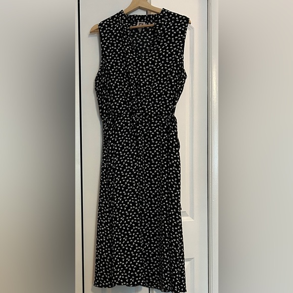 Anne Klein Black and White Patterned Midi Dress - Picture 1 of 2